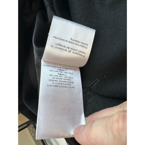 Gucci Black Wool Cashmere Sueded Gold Zip Long Line Trench Coat Jacket 44 - Picture 13 of 16